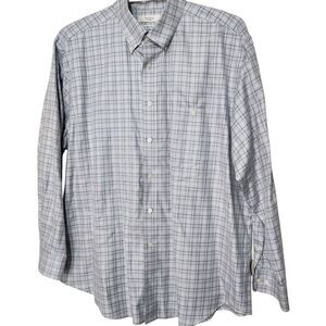Turnbury shirt Size XL Gray Button Down European Fabric Plaid